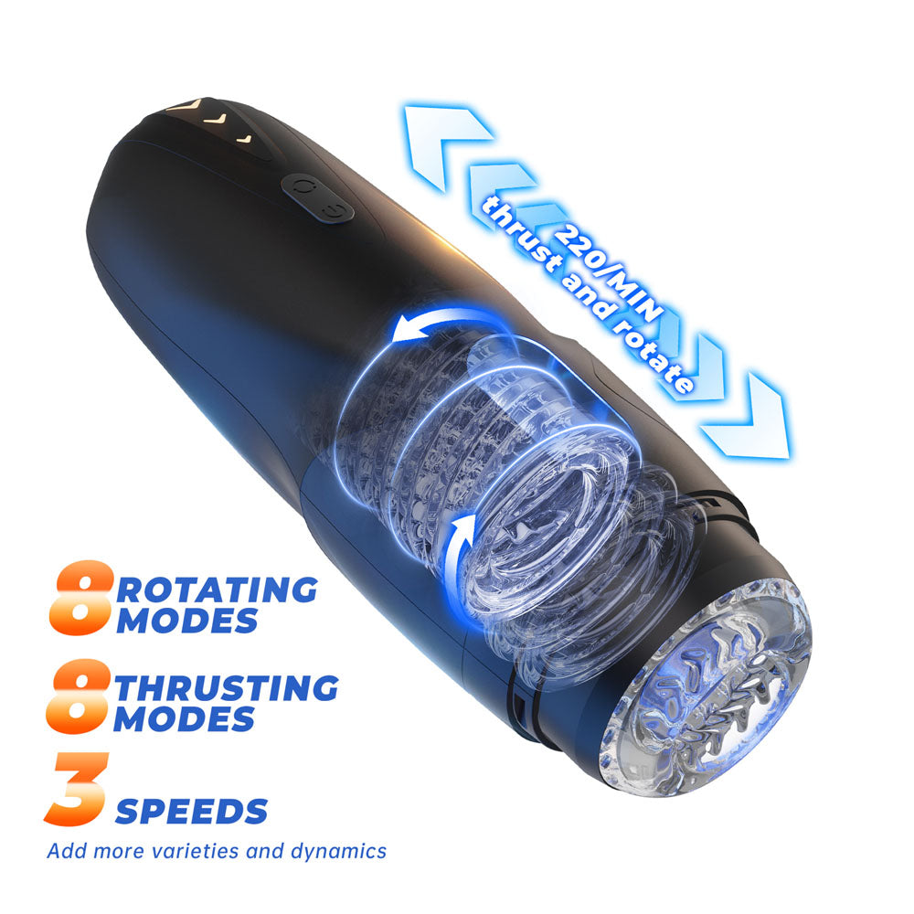 CyberSkin The Galaxy Voy - USB Rechargeable Thrusting & Rotating Auto Masturbator with Heater