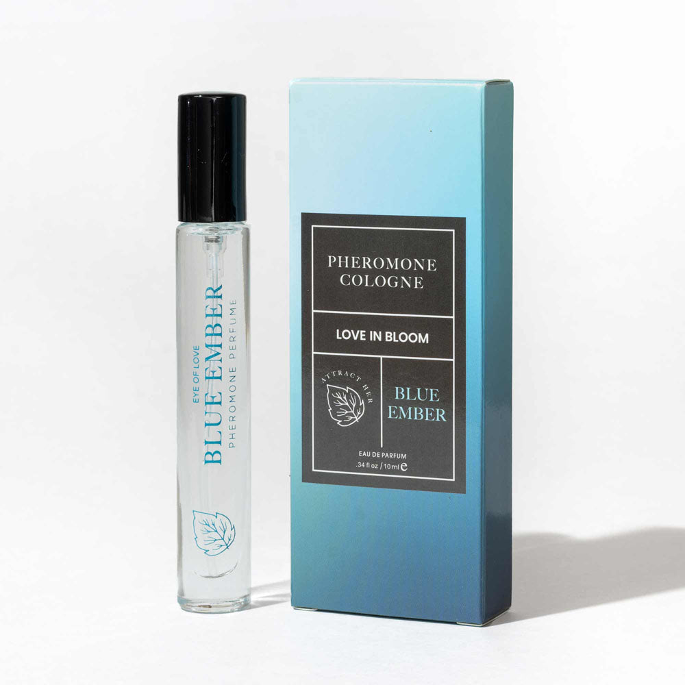 Eye Of Love Love In Bloom Blue Ember Pheromone Cologne - 10ml - Citrus & Cedar Scented Pheromone Cologne for Men to attract Women - 10 ml Spray
