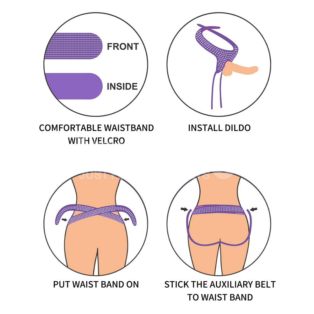 Ingen Easy Strap-On Harness - Purple Adjustable Strap-On Harness (No Probe Included)