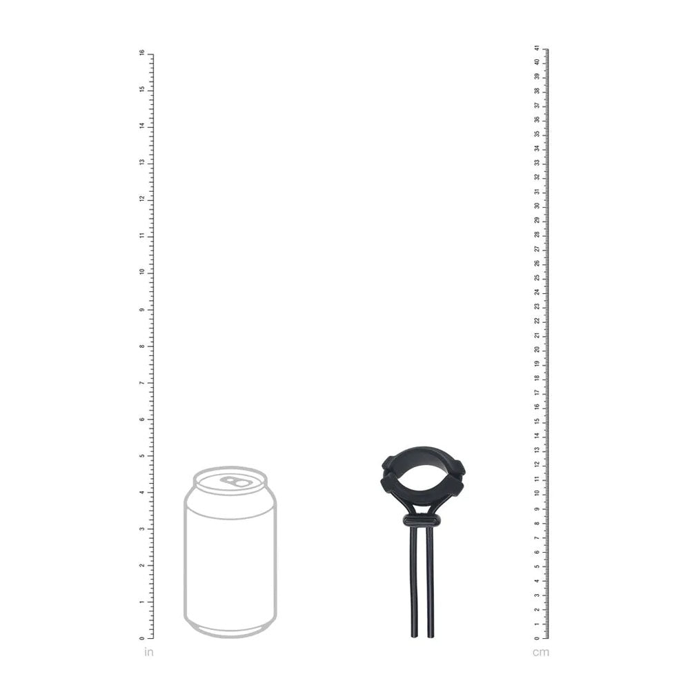 LEVELZ Wide Detachable Lasso Cock Ring - Black - Black Adjustable Cock Ring