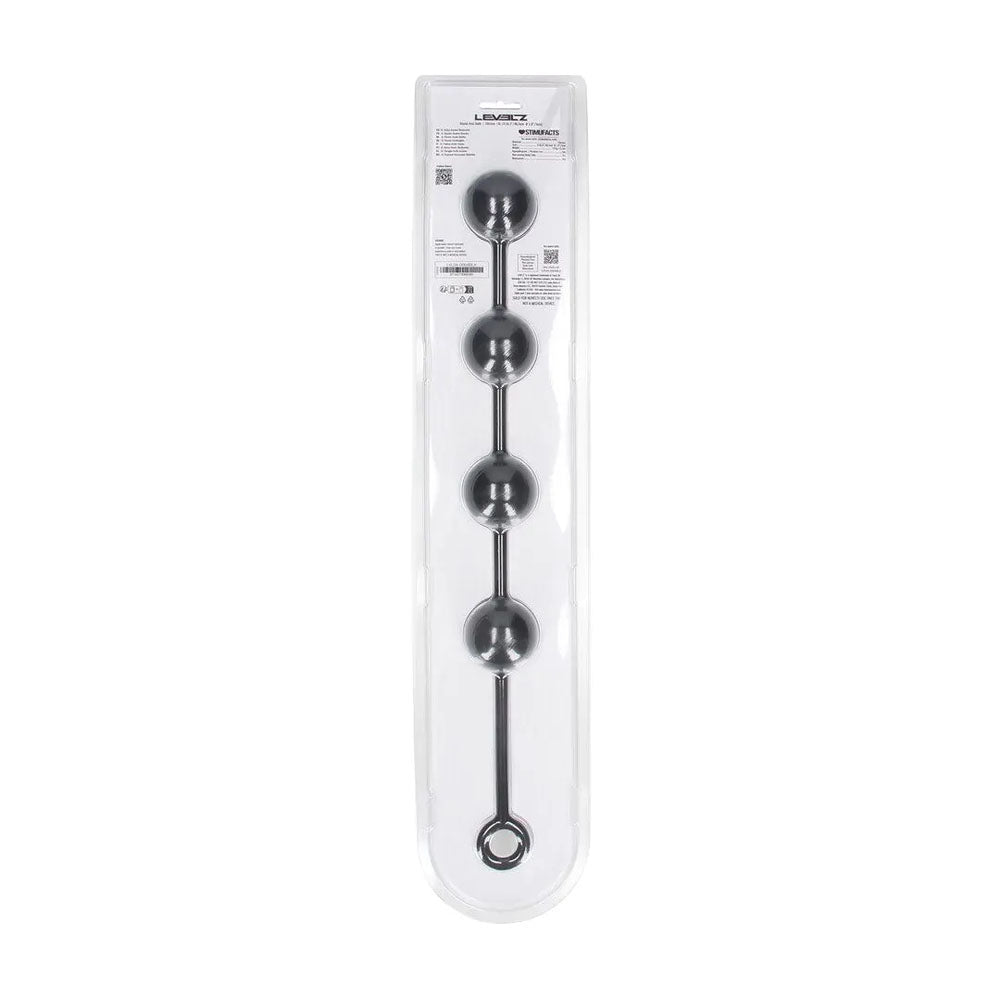 LEVELZ Round Anal Balls - XL - 50mm - Black 46.5 cm XL Anal Beads