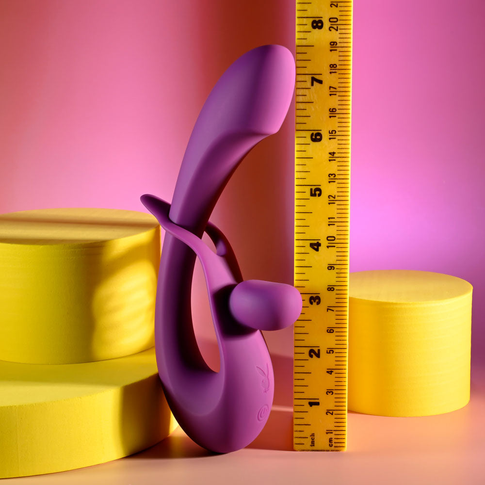 Playboy Pleasure CHA CHA SLIDE - Purple 20 cm USB Rechargeable Rabbit Vibrator