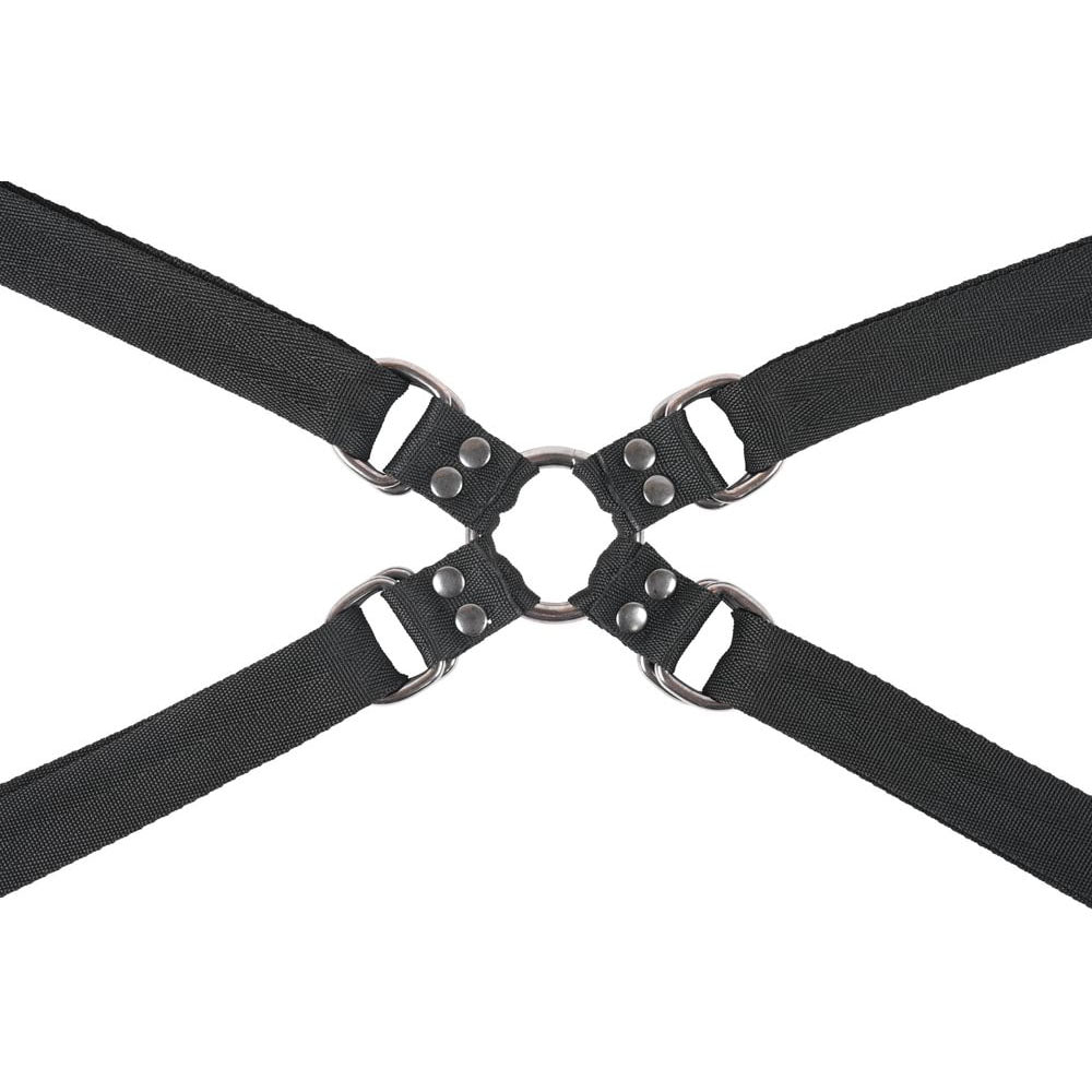 SPORTSHEETS Velvet Noir Adjustable Hog Tie & Cuff Set - Black Restraints