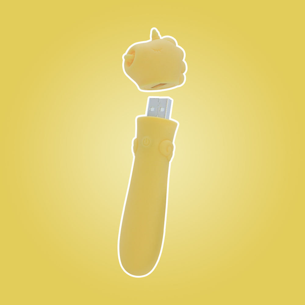 Unihorn - USB Bullet - Bean Blossom - Yellow USB Rechargeable Vibrating Bullet