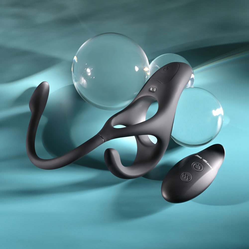 Zero Tolerance ALL THE BASES - Black USB Rechargeable Vibrating Cock Ring with Wireless Remote