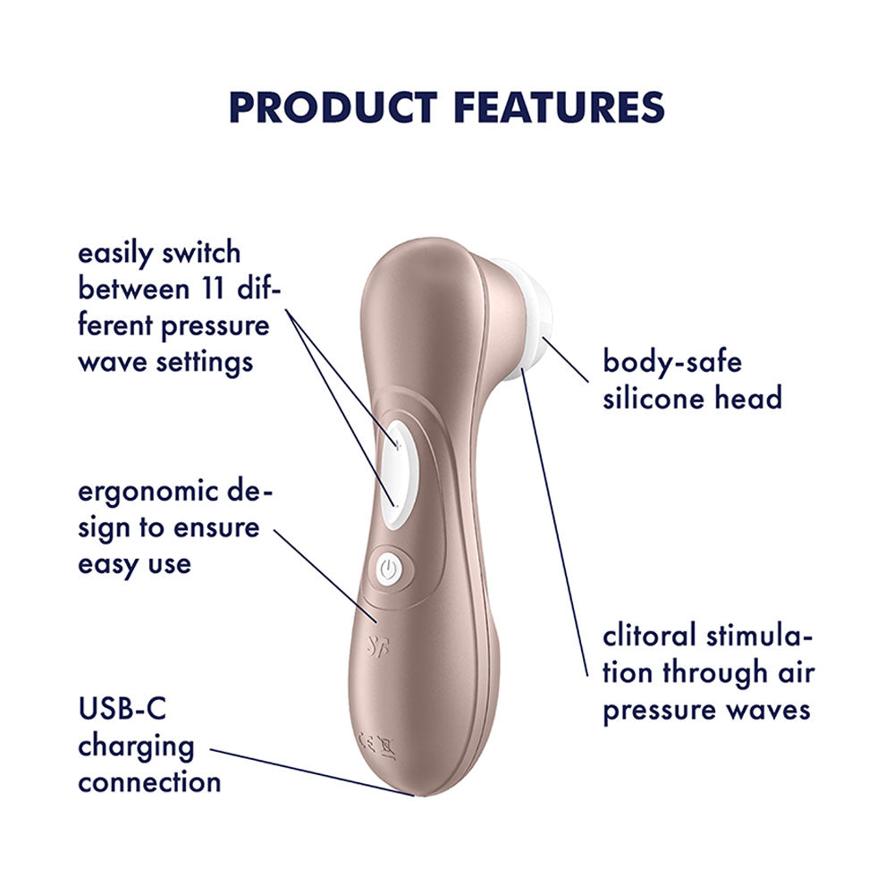 Satisfyer Pro 2 - Rose Gold - Touch-Free USB-C Rechargeable Clitoral Stimulator